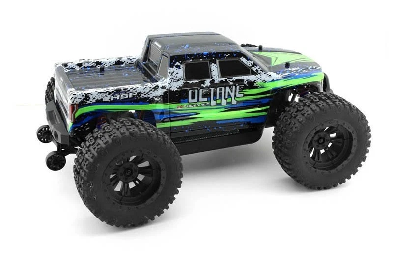Hsp OCTANE Brushed Monster Truck Green - Black 1/10 Rc (no Battery and Charge) - Immagine 4 di 4