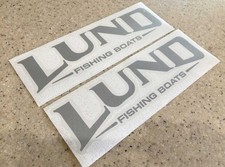 Lund Vintage Trailer Boat Decals 9 Silver Die...