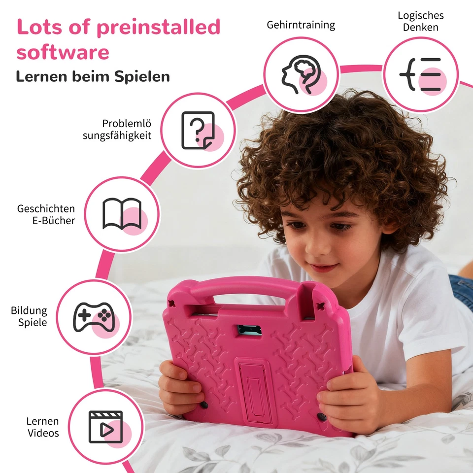 10.1 Zoll Kinder Tablet Andriod 15 8GB+64GB 5000mAh Octa-Core Wifi6 Bluetooth DE - Bild 4 von 4