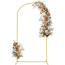 Fit Baby Birthday Metal Arch Backdrop Stand 7.2Ft Gold Stable Arch Wedding Frame
