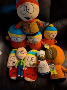 South Park Plush Lot 7 Toys And Pair Of Slippers Rare Lot A Must See!!
