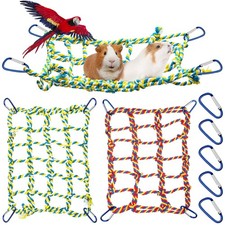 2 Pieces Rat Cage Accessories Rat Toys Climbing Bird Rope Net Pet Hanging Ham...