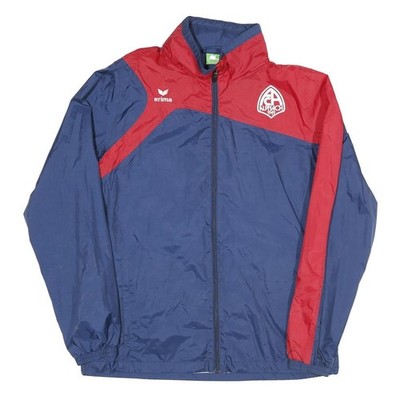 Herren Trackjacke Erima Blau Rot Uni Polyester-Mix Reißverschluss M
