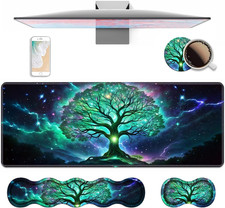 4 in 1 Ergonomic Keyboard Wrist Rest  Mouse Pad Wrist Rest Set, Large XXL