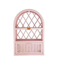 Weidenwandschrank Kapelle rosa, Rattanregal für die Wand 40x17x62