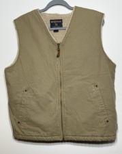 Woolrich Men s Dark Wheat Sherpa Lined COTTON Canvas Vest Coat 12205 Size M