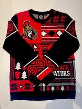 Ottawa Senators NHL Ugly Christmas Sweater Mens Medium Red Black Official