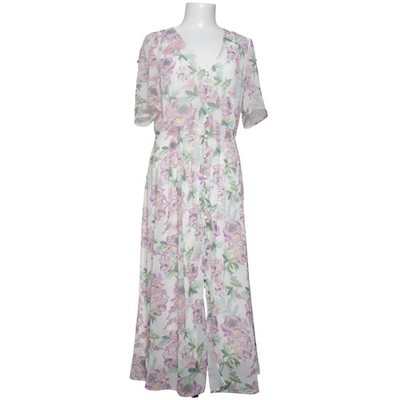 H&M Trend, Maxikleid, Größe: 36, Weiß/Pink, Viskose/Polyester, Blumen #ltF