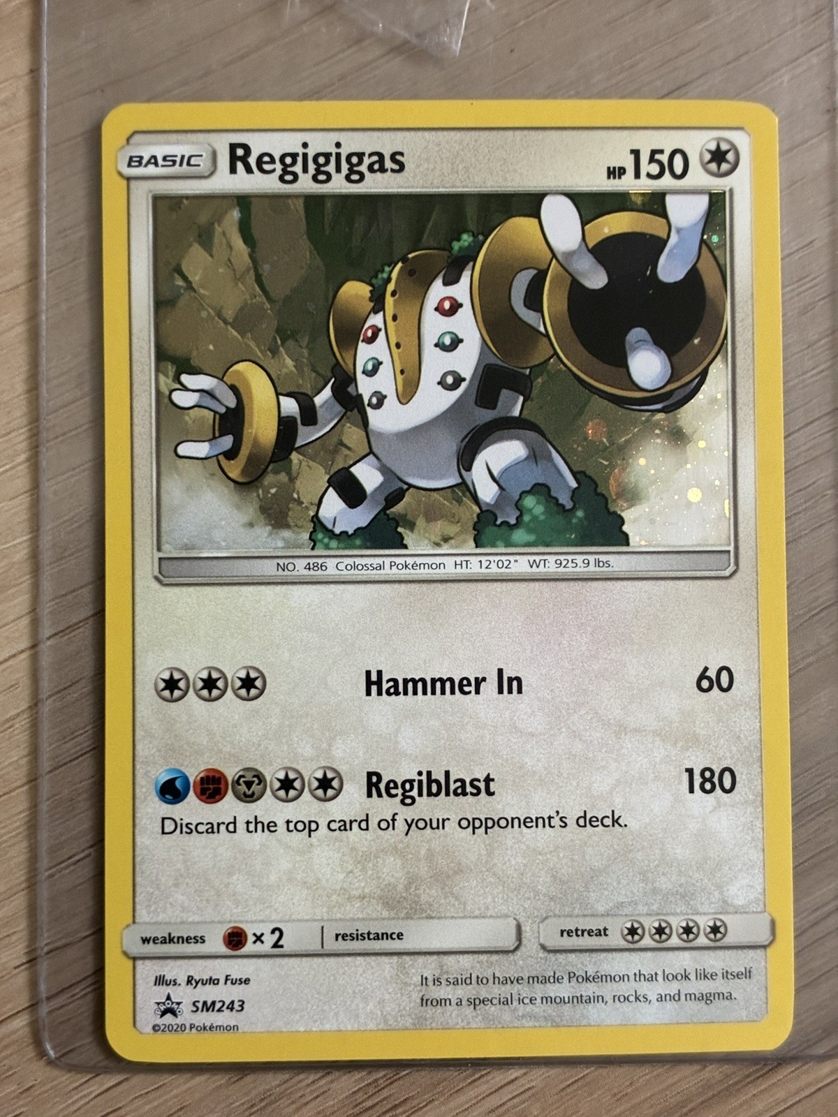 Pokemon TCG Sun & Moon Regigigas SM243 Cosmos Holo Black Star Promo NM