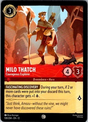 Milo Thatch - Courageous Explorer 108/204 Common Wilds Unknown Lorcana Near Mint