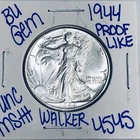 1944 BU UNCIRCULATED WALKING LIBERTY SILVER HALF DOLLAR AUTHENTIC U.S. MINT 4545