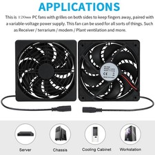 12cm 5V 0.2A Adjustable Speed USB Power Cooling Fan for TV Box Router Coolers