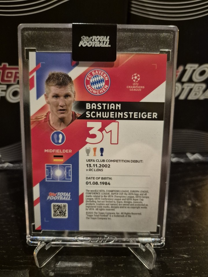Carte Autographe Bastian Schweinsteiger - Topps Bayern Munchen Forever 2024 - Near Mint