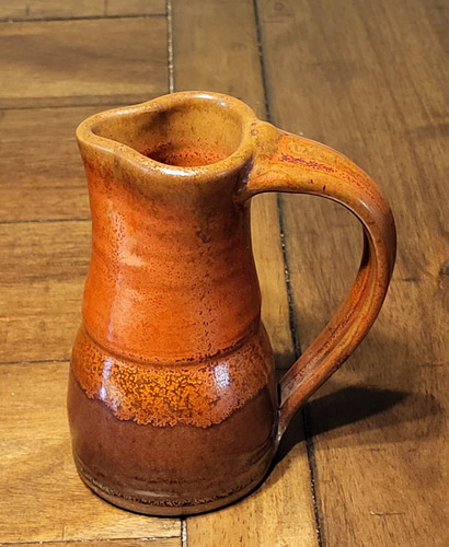 Pottery Pitcher Signed Robert Klander Glazed Decorative ceramic Brown, Vintage