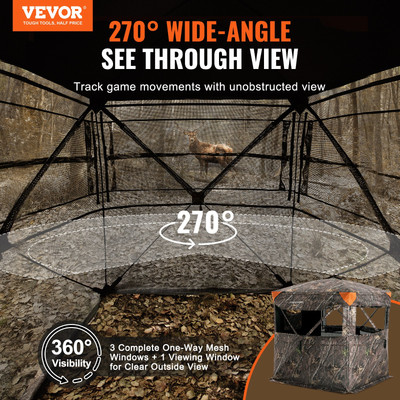 VEVOR Hunting Blind, One-Way See-Through Mesh for Turkey and Deer Hunting