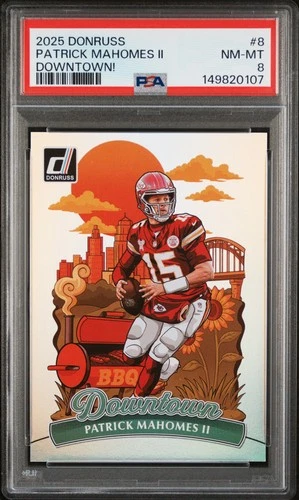 2025 PANINI DONRUSS DOWNTOWN! #8 PATRICK MAHOMES II PSA 8