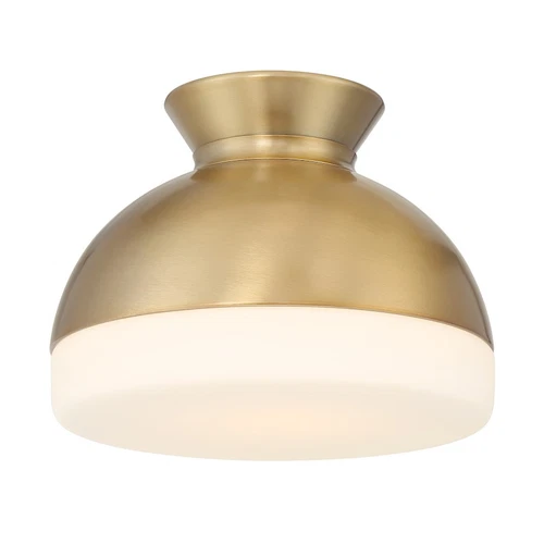 Crystorama Gidget 1 Light Flush Mount, Vibrant Gold/Etched Opal - GID-4000-VG - Picture 1 of 1