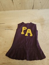 Vintage 60s 70s Cheerleading Youth Uniform Skirt Top Maroon Talon Zip
