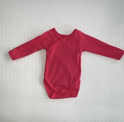 Petit Bateau Hot Pink Sparkly Glitter Polka Dot Bodysuit, Size 6m/67 cm