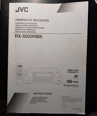 JVC FM/MW/LW Receiver RX-5000RBK Handbuch (Original)
