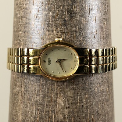 Seiko レディース ゴールド 時計 Vintage Seiko Women 1N00-5A59 Gold Tone Oval Quartz 16mm