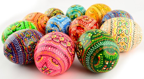 12 Wooden Ukrainian Pysanky Pysanka Easter Painted Eggs Handmade - Picture 7 of 10