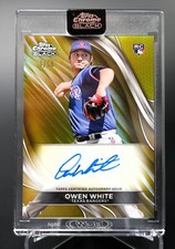 2024 Topps Chrome Black Owen White 14/50 Gold Refractor Autograph #CBA-OW REDS