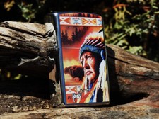 Claudio Mazzi Zippo Lighter - Native American - Indian Chief - Art - 24399