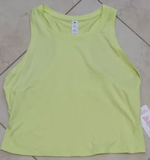 Yogalicious Shirt Tank Top Women's XL Extra Long Lime Bleached New
