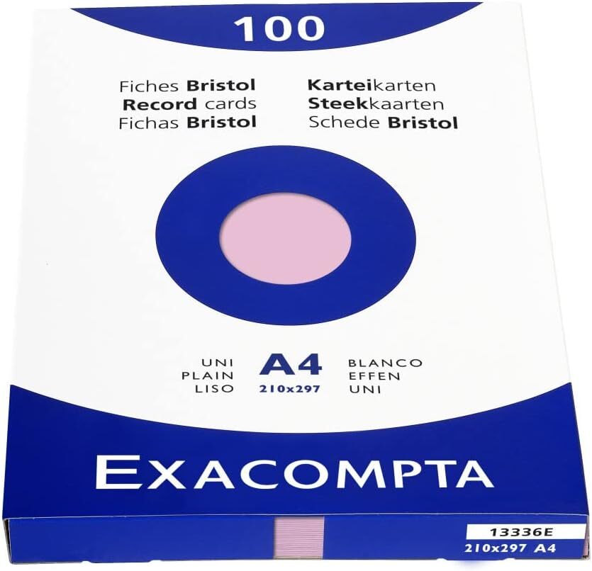 Exacompta 13336e Karteikarten Packung 100 Stück Din A4 210x297mm 205g