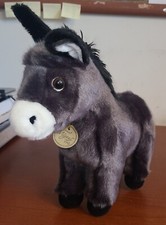 Donkey Plush Aurora Miyoni Tots Standing Foal Mule Soft 10 inch Gray.