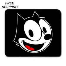 Felix the cat, Classic Cartoon, Birthday, Gift, Mouse Pad, Non-Slip, USA, Black