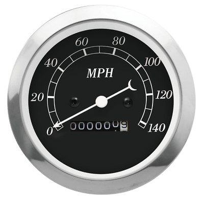 MOTOR METER RACING Classic 85mm 3-3/8'' Mechanical Speedometer Odometer 140 MPH
