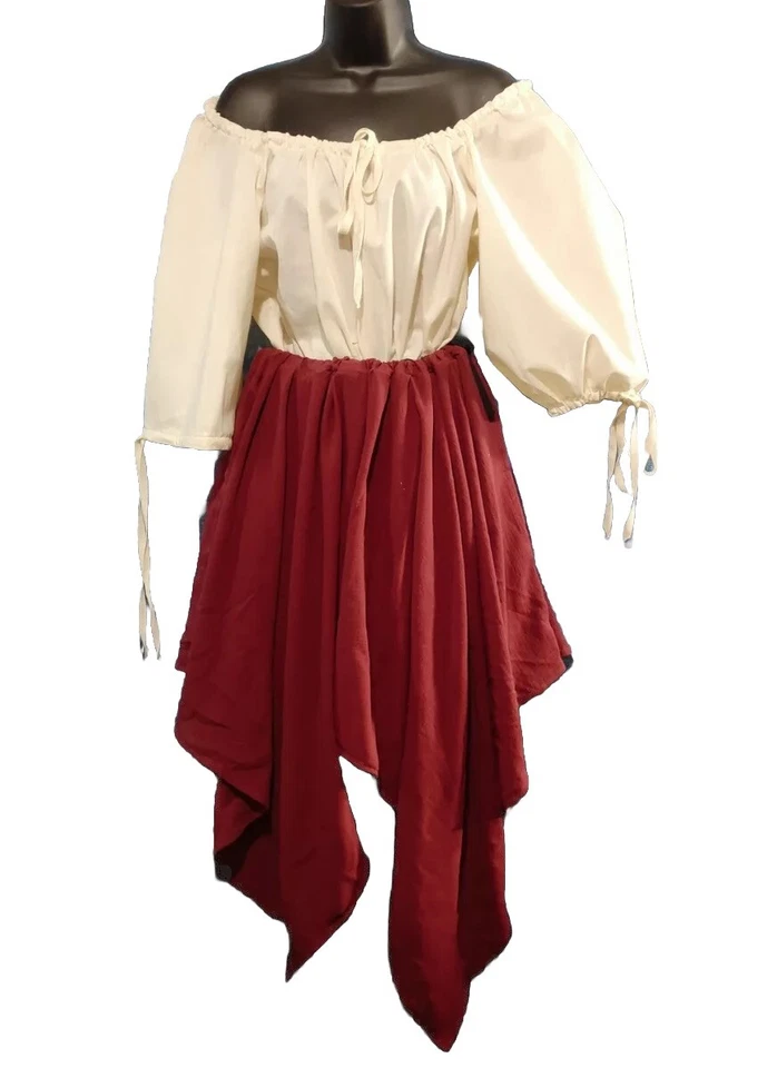 Overskirt, Underskirt, high low skirt, Medieval RenFaire LARP SCA sz 8-28W - Image 3 of 4