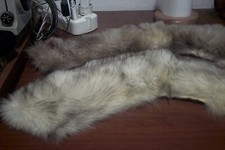 pair 2 necks real fox fur silver and other x vintage coat read