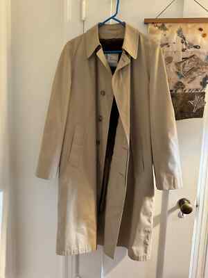 Vintage London Fog Maincoats Zip Out Liner Men's 40 Long Trench Coat