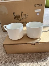 NEW Bon Chef 1100004P Slanted 8 oz. White Porcelain Cup  36/Case