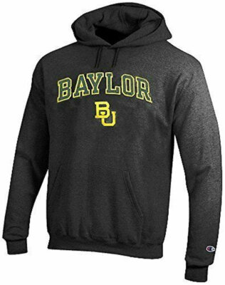 Baylor Bears Men's Grey Campus Powerblend Screened Hoodie Sweatshirt