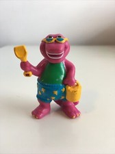 1993 Barney Dinosaur PVC Cake Topper Figure Figurine - Swimsuit Sand Pail Shovel