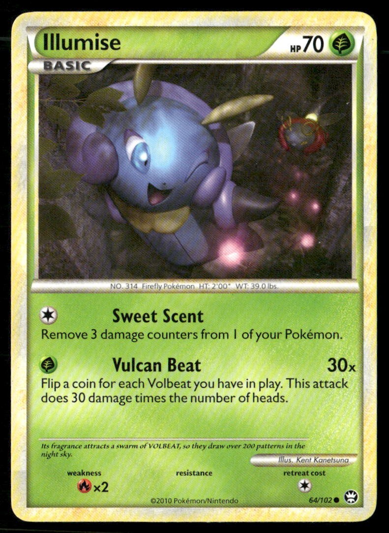 2010 HS Triumphant Set Pokemon Card 064  Illumise LP