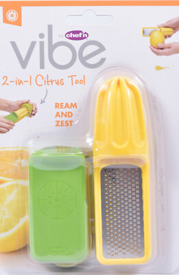 Chef'n Reibe und Zitruspresse - 2in1 - Zitronen Presse Zitronenreibe Edelstahl
