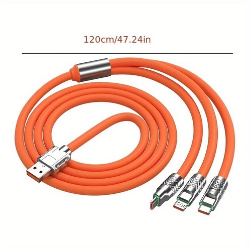 3 in 1 Heavy Duty Braided Long USB Fast Charger Cable Lead For iPhone Samsung - Picture 12 of 20