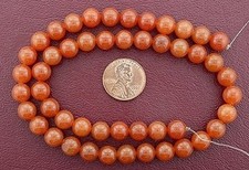 8mm Round Gemstone Red Aventurine Beads 15" Strand