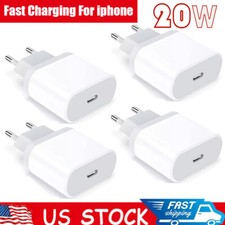 4PCS Fast Charging USB C Wall Charger for iPhone European Travel Plug Power