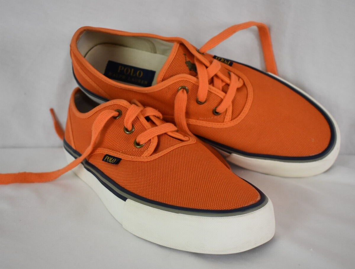 靴 RALPH LAUREN ANTONY Polo Ralph Lauren Canvas Upper Low Shoes Sneaker Orange Men's Size