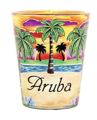 Aruba Yellow Palms In-and-Out Shot Glass
