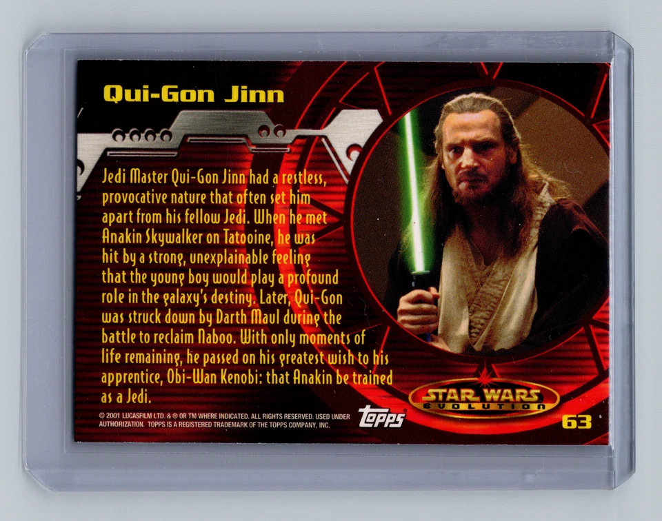 2001 Topps Star Wars: Evolution Qui-Gon Jinn #63 - Image 2 of 2