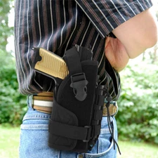 Tactical Universal Pistol Gun Holster Right-Hand Gun Molle Pouch with Mag Holder