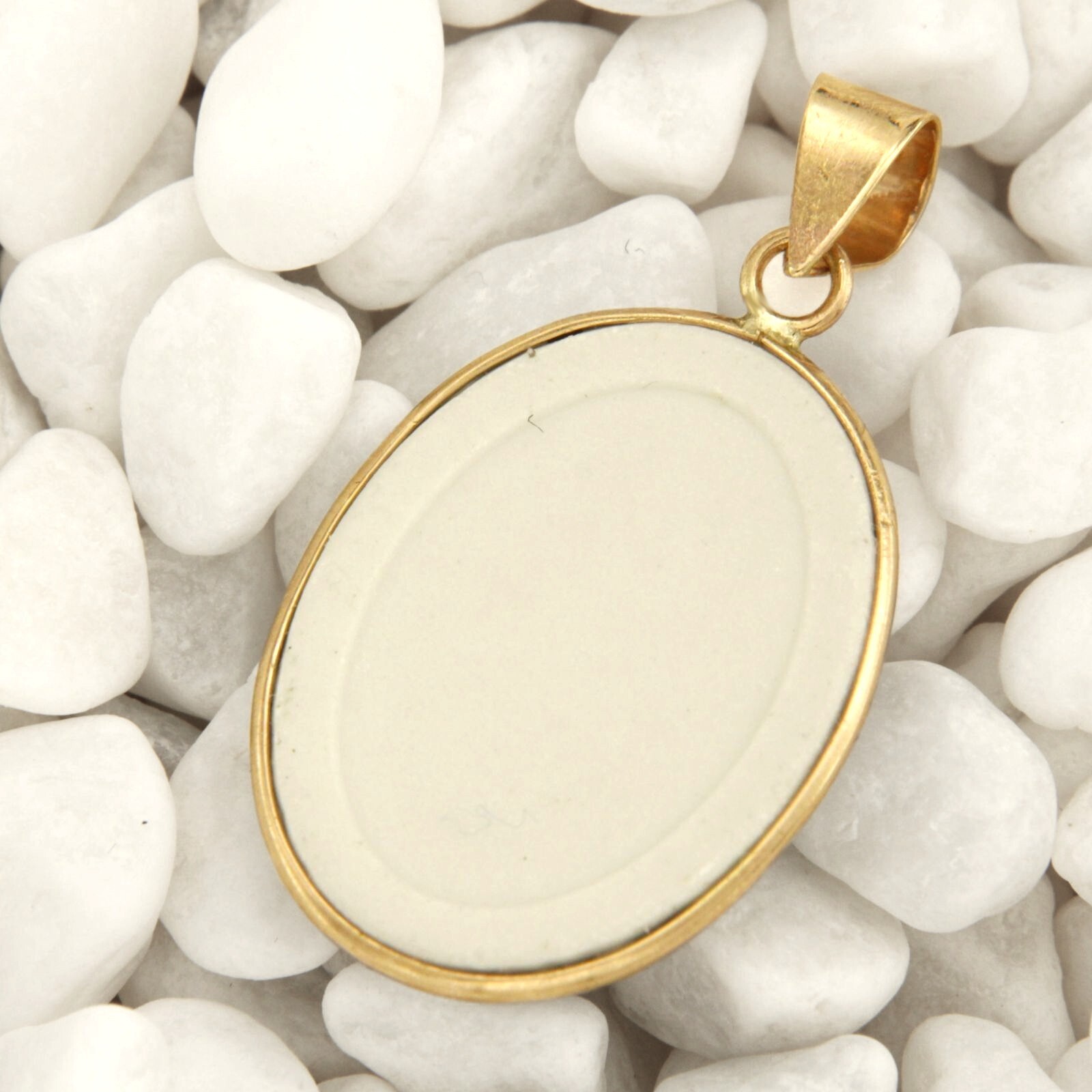 Medaglia San Michele Arcangelo In Oro Giallo 14kt – Ciondolo Religioso Unisex Con Immagine In Porcellana