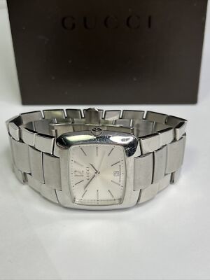GUCCI ステンレススチール 腕時計　8500M 不動 Gucci 8500M Stainless Steel Silver Dial Men's Date Watch Box